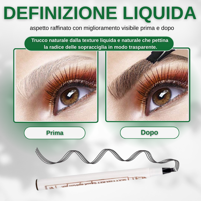 Matita liquida per sopracciglia impermeabile a 4 punte