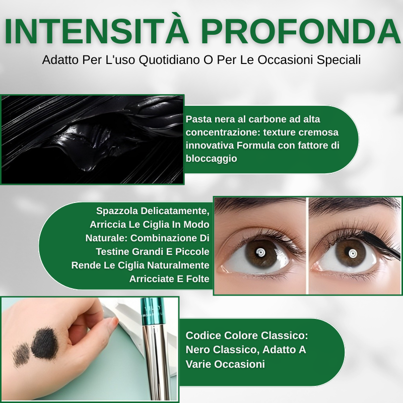 Mascara impermeabile 2 in 1 in fibra di seta 4D