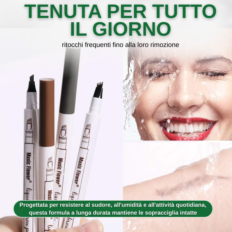 Matita liquida per sopracciglia impermeabile a 4 punte