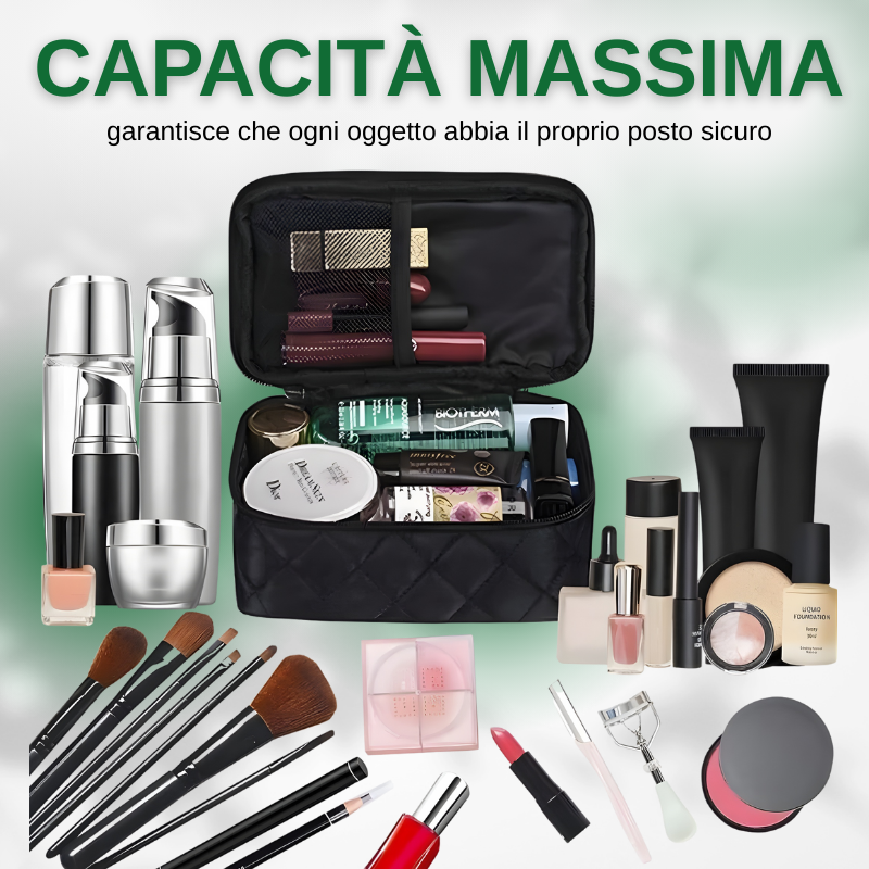 Borsa cosmetica impermeabile a doppio strato da donna