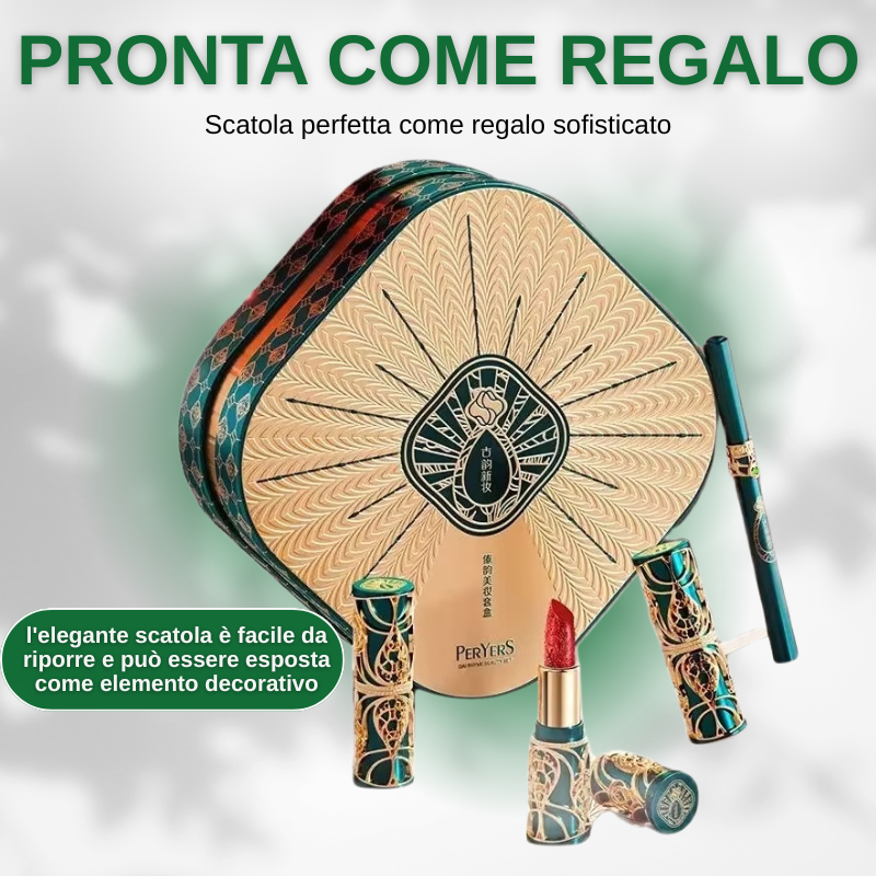Set trucco da 5 pezzi: 4 rossetti e eyeliner