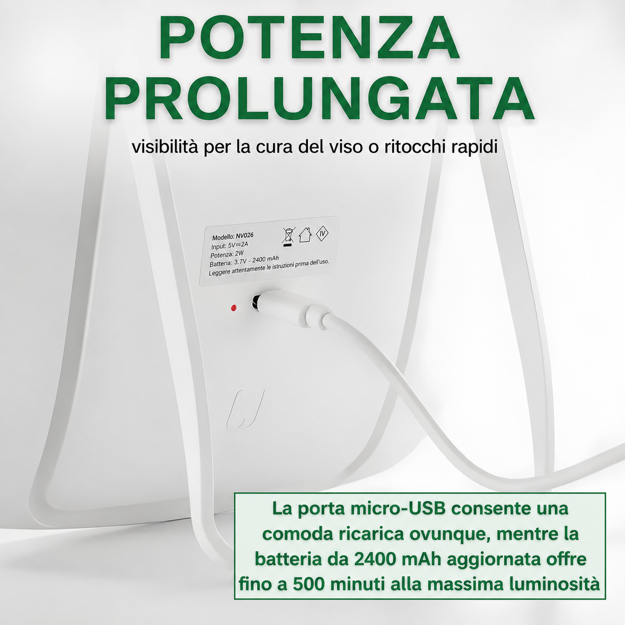 Specchio per il trucco a LED con interruttore dimmer touch