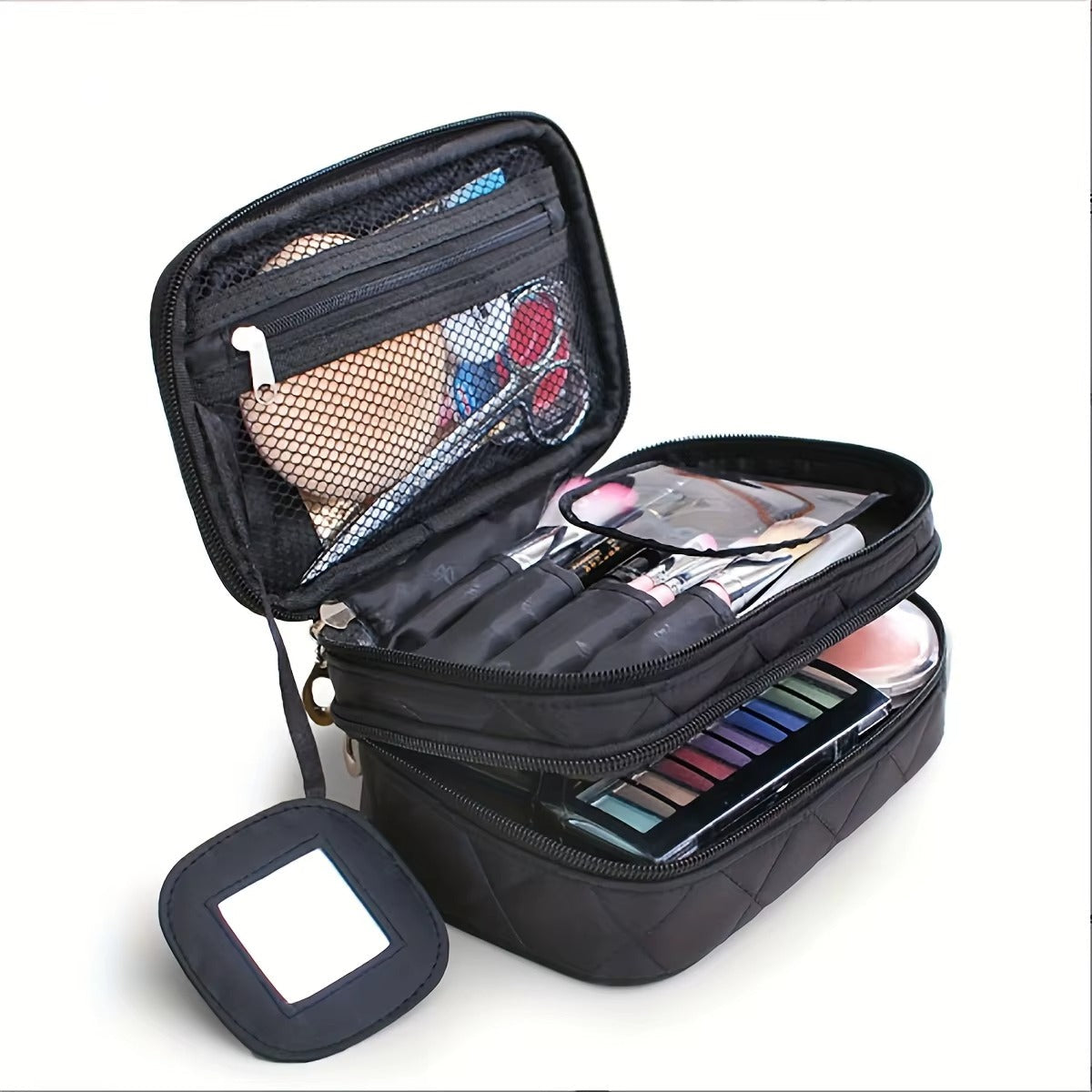 Borsa cosmetica impermeabile a doppio strato da donna