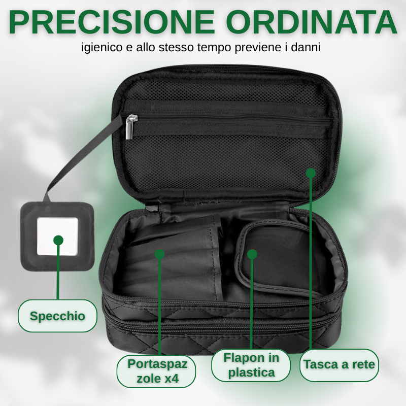 Borsa cosmetica impermeabile a doppio strato da donna