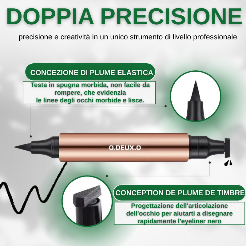 Eyeliner impermeabile a doppia punta ad asciugatura rapida