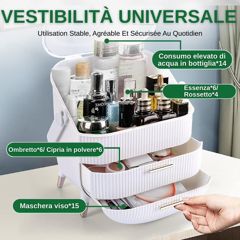 Scatola portaoggetti per cosmetici multifunzione