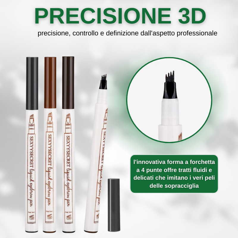 Matita liquida per sopracciglia impermeabile a 4 punte