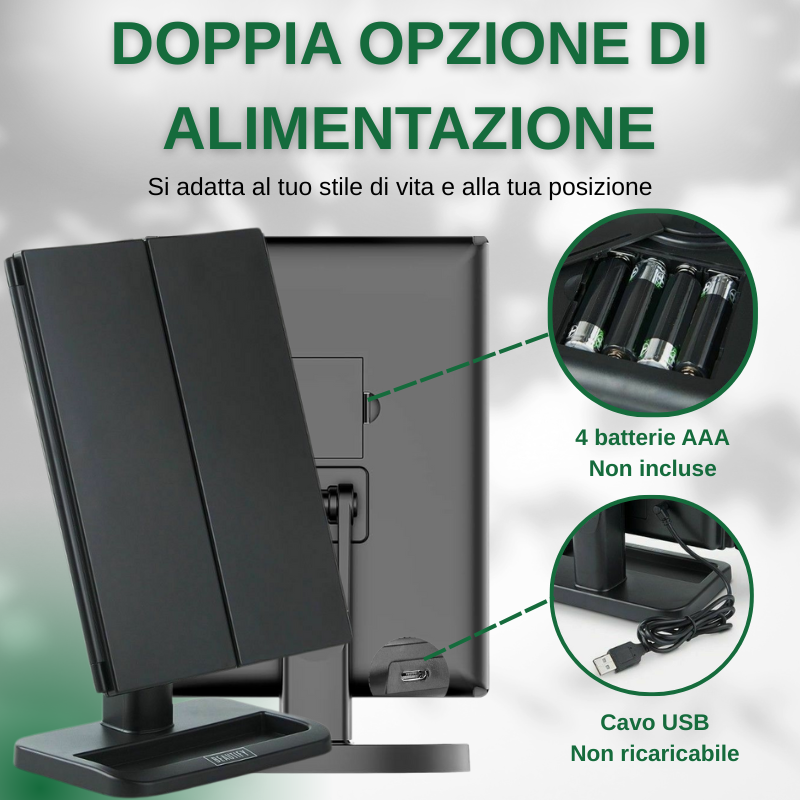 Specchio cosmetico con luce LED e touch screen