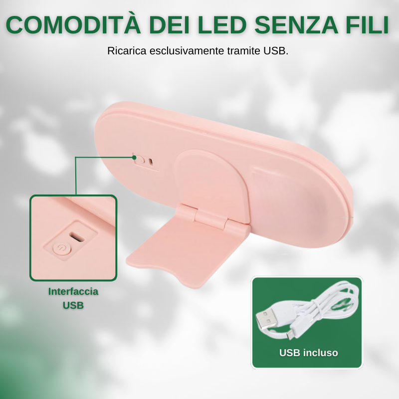 Organizer da viaggio portatile per trucchi con LED