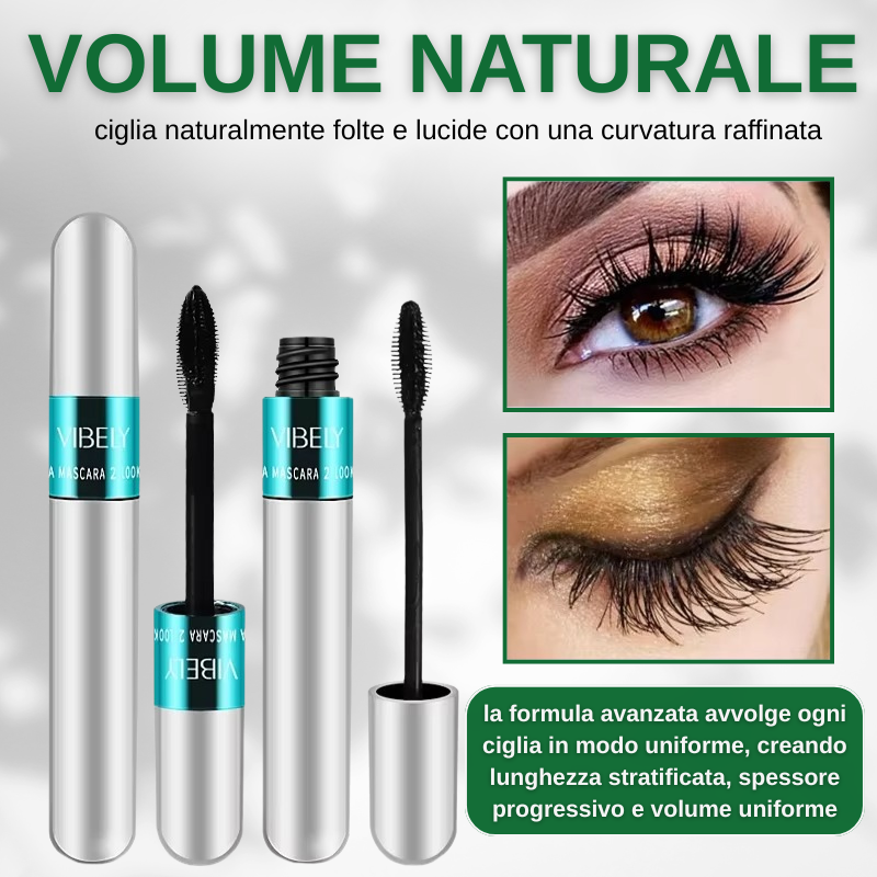 Mascara impermeabile 2 in 1 in fibra di seta 4D