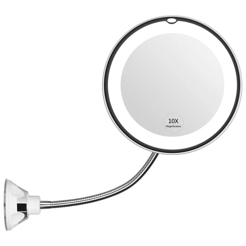 Specchio cosmetico illuminato a LED con ingrandimento 10x
